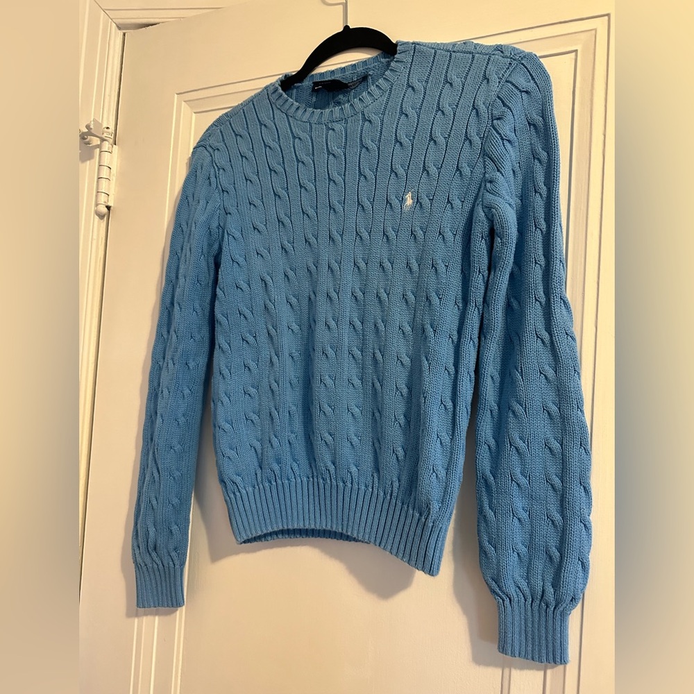 Ralph Lauren Blue Cotton Cable-knit Sweater. Size S.